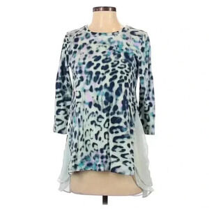 Logo by Lori Goldstein Long Sleeve Top Teal Size Small